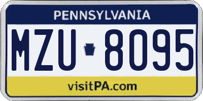 PA license plate MZU8095