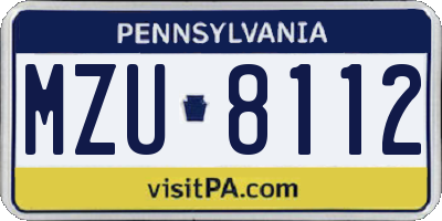 PA license plate MZU8112