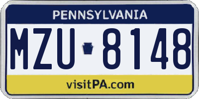 PA license plate MZU8148