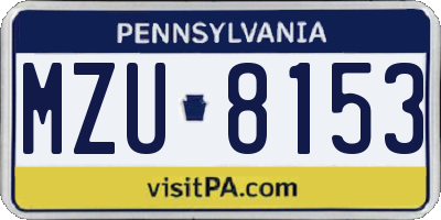 PA license plate MZU8153