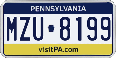 PA license plate MZU8199