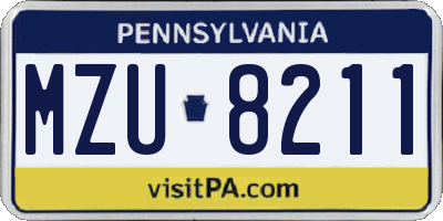 PA license plate MZU8211