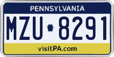 PA license plate MZU8291