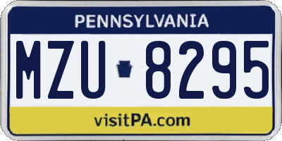 PA license plate MZU8295