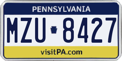 PA license plate MZU8427