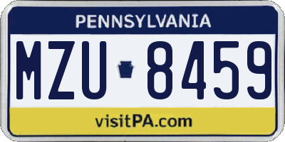 PA license plate MZU8459