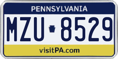 PA license plate MZU8529