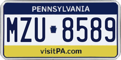 PA license plate MZU8589