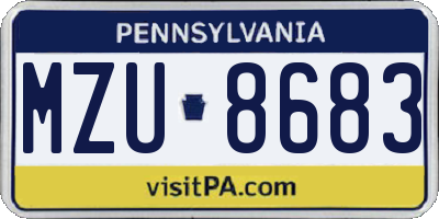 PA license plate MZU8683