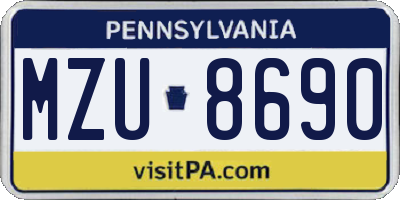 PA license plate MZU8690