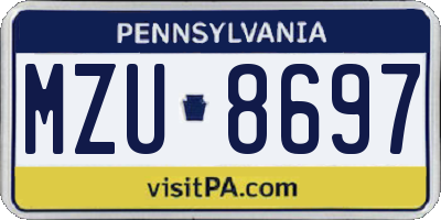 PA license plate MZU8697