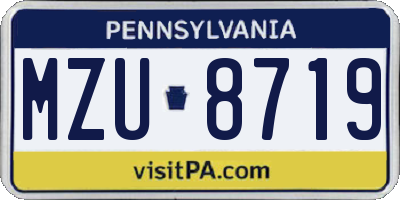 PA license plate MZU8719