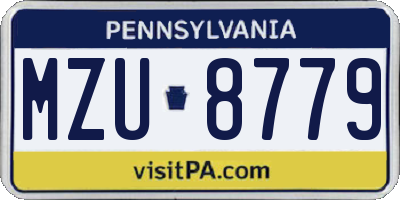 PA license plate MZU8779