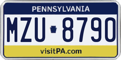 PA license plate MZU8790