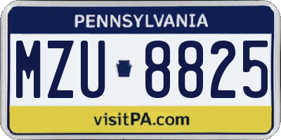 PA license plate MZU8825