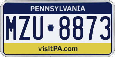 PA license plate MZU8873
