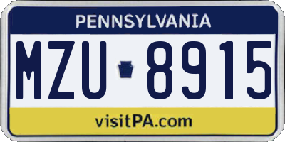 PA license plate MZU8915