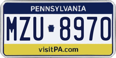 PA license plate MZU8970