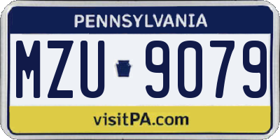 PA license plate MZU9079