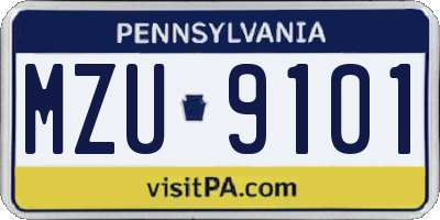 PA license plate MZU9101