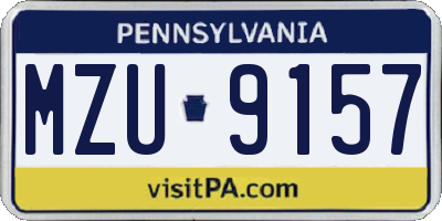 PA license plate MZU9157
