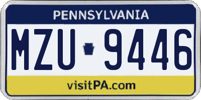 PA license plate MZU9446