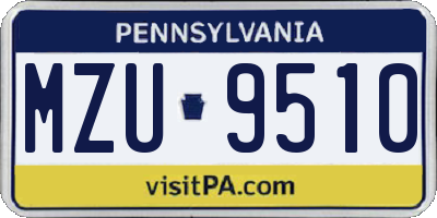 PA license plate MZU9510