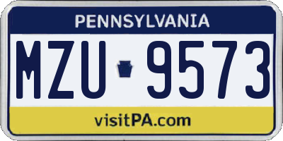 PA license plate MZU9573