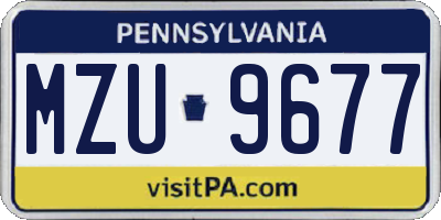 PA license plate MZU9677