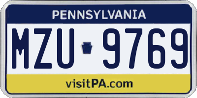 PA license plate MZU9769