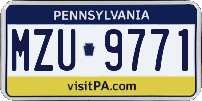 PA license plate MZU9771