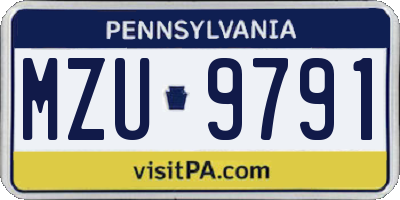 PA license plate MZU9791