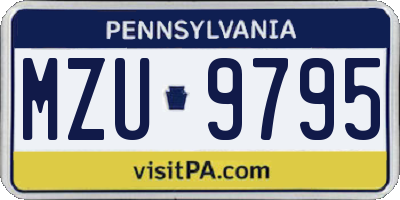 PA license plate MZU9795