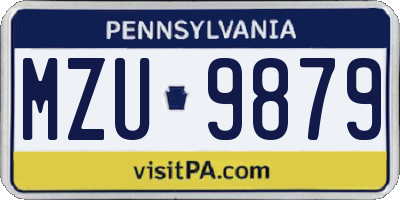 PA license plate MZU9879
