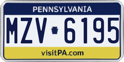 PA license plate MZV6195