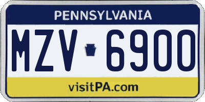 PA license plate MZV6900