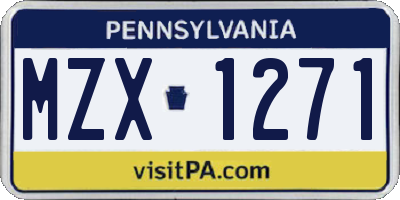 PA license plate MZX1271