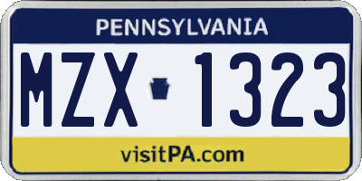 PA license plate MZX1323