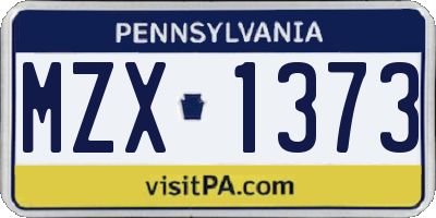 PA license plate MZX1373