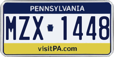 PA license plate MZX1448