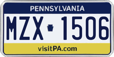 PA license plate MZX1506