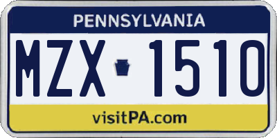 PA license plate MZX1510