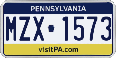 PA license plate MZX1573