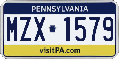 PA license plate MZX1579