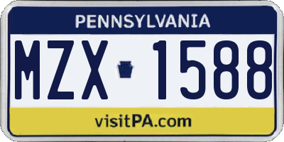 PA license plate MZX1588