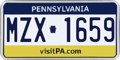 PA license plate MZX1659