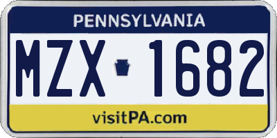 PA license plate MZX1682