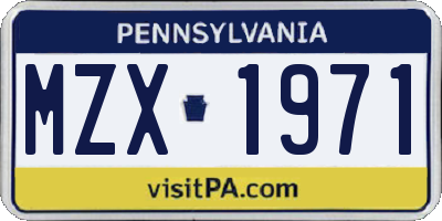 PA license plate MZX1971