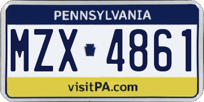 PA license plate MZX4861