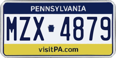 PA license plate MZX4879